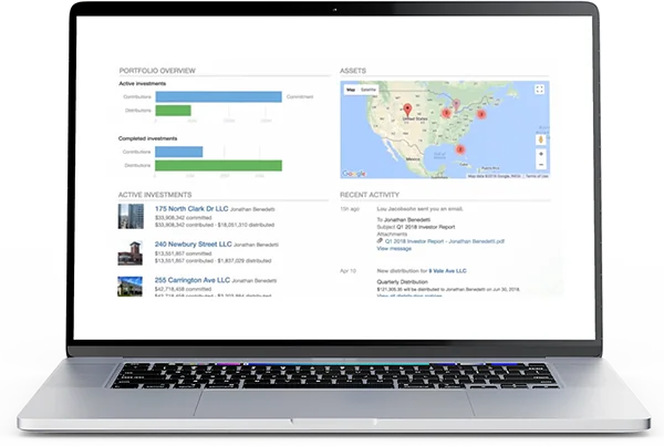 Investment reporting on laptop